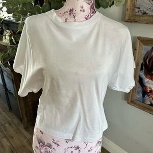 Agolde White Short Sleeve Crewneck Britt Tee